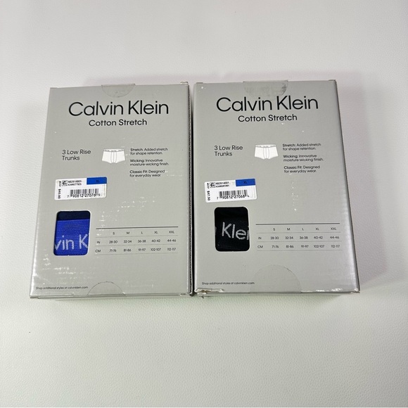 **6 Pairs NIB/NEW XL Men’s Calvin Klein Cotton Stretch Low Rise Trunks, Boxers. - Picture 2 of 4